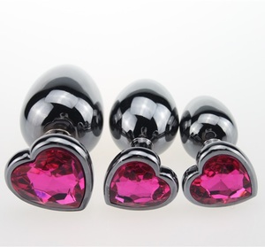 Medium Size <strong>Stainless</strong> <strong>Steel</strong> <strong>Butt</strong> <strong>Plug</strong> <strong>Heart</strong> <strong>Shape</strong> <strong>Jewel</strong> Anal <strong>Plug</strong> for Adult - Product Image 3