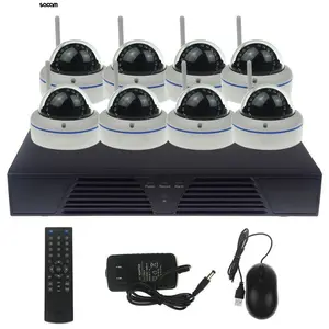 HD 1080P Komplett set WiFi Wireless Outdoor 8-Kamera-Sicherheitssystem mit Dome-IP-Kameras 8-Kanal-NVR