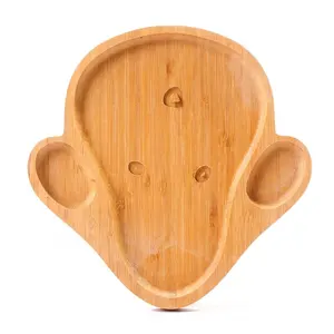 Venta al por mayor platos infantil-Sano respetuoso del medio ambiente de bambú en forma de alimentación infantil placas niños plato de madera bebé