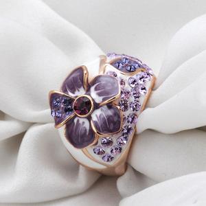Bague de couleur or Rose, accessoires de mode, bijoux cristal autrichien, pour femmes, fête, vente en gros, qualité supérieure, ZYR045 - Product Image 4