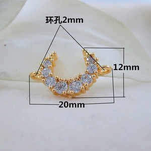 NANA Kualitas Tinggi 24K Emas Diisi 12X20Mm Berlian Imitasi Liontin Perhiasan Temuan, Konektor Liontin Anting - Product Image 5
