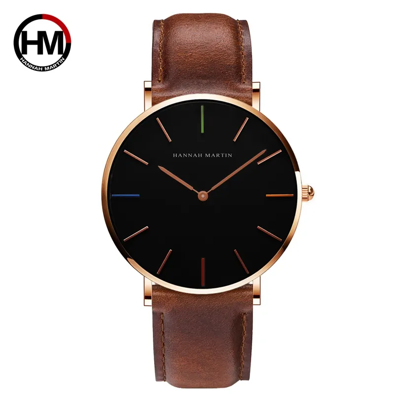 HM-3690H Hannah Martin 36mm 40mm Good Quality Men Woman Leather Watch with Japan Movement