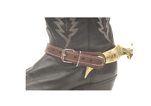 骑马马刺皮带骑马仿古西方手工雕刻马刺装饰马靴 - Product Image 5