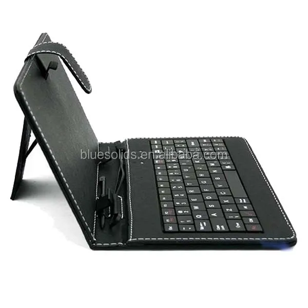 Keyboard Manufacturer Direct Selling Cheapest Tablet PC Protective Leather Keyboard Case with OTG Cable