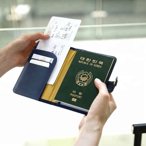 Hộp Đựng Hộ Chiếu Du Lịch Chặn RFID Tùy Chỉnh Bao Da Đựng Thẻ Bằng Da PU Bao Đựng Hộ Chiếu Có Nút Đóng - Product Image 6