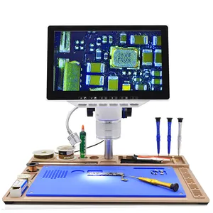 Microscope numérique LCD HD 10.6 pouces, Support de carte SD pour la réparation des cartes mères et des PCB