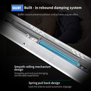 Wholesale 3D Adjustable 2 Fold <strong>Soft</strong> <strong>Close</strong> Undermount <strong>Drawer</strong> <strong>Slide</strong> <strong>Soft</strong> <strong>Close</strong> Concealed Runner Rails - Product Image 5
