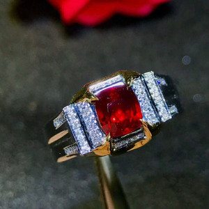 Thiết Kế Lạ Mắt Giá Tốt Nhất Sâu Hình Chữ Nhật Màu Đỏ <span class=keywords><strong>Ruby</strong></span> Saudi Arabia Vàng Wedding <span class=keywords><strong>Ring</strong></span> - Product Image 2