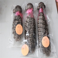 Tissage de cheveux humains brésiliens gris, lot de 3, cheveux humains crépus bouclés, tissage, couleur naturelle
