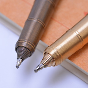 Di alta qualità di bambù di qualità in ottone puro del raccoglitore di materiale bolt action <span class=keywords><strong>penna</strong></span> auto all'aperto proteggere regali di sopravvivenza tactical <span class=keywords><strong>penna</strong></span> a sfera - Product Image 5
