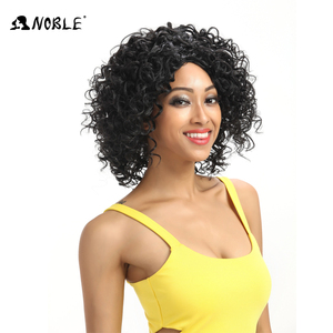 <span class=keywords><strong>Noble</strong></span> oro capelli sintetici di colore naturale crespo onda riccia resistente al calore parrucca sintetica bionda - Product Image 2