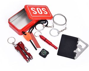 Kit de survie 6 en 1, kit d'équipement d'urgence SOS pour l'extérieur avec boîte en étain pour le camping, la randonnée, les voyages, l'escalade et les aventures - Product Image 5