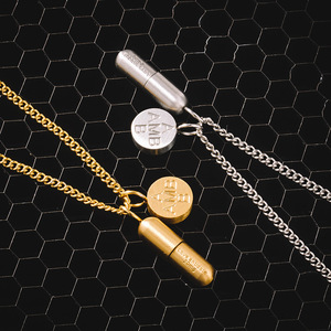 Cápsula píldora estilo europeo y americano simple moda pareja puede desatornillar amor antídoto colgante collar fábrica de joyas de moda - Product Image 2