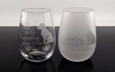 BPA free Haonai Crystal Stemless 16oz Wine Glass Cup Etched Logo Customized Wine Glass Cup