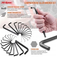 Jeu de clés Allen hexagonales métriques SAE 30 pièces, étui rigide pliable, tailles petites/grandes, acier au chrome-vanadium, noir, haute spécification, prêt pour OEM/ODM