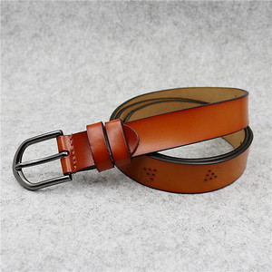 Sabuk kulit asli jins wanita, ikat pinggang kulit asli, Pin gesper Pin untuk perempuan - Product Image 2