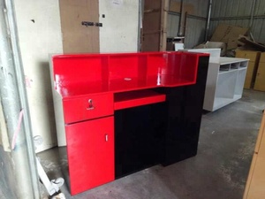 2018 Classique De Style Français De Luxe Noir-Rouge Top Grand Bureau De Réception - Product Image 2