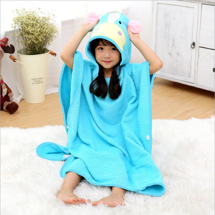 100% хлопок отель Дети с капюшоном махровые животные утка форма ткань Халат