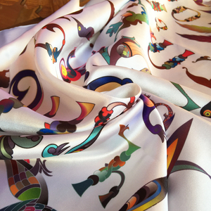 Tissu imprimé personnalisé 100% polyester, doux, soyeux, brillant, bon marché, pour décoration doublure - Product Image 2