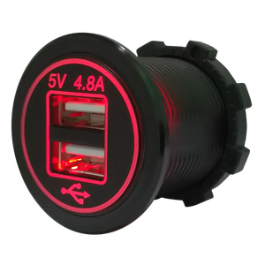 12v -24v Dual <strong>USB</strong> <strong>Car</strong> Charger <strong>Socket</strong> with Led Light Panel Mount - Product Image 3