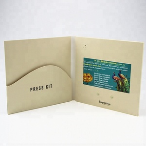 Cadeau promotionnel pour entreprise publicité 1000mA composants de la livret vidéo carte vidéo <span class=keywords><strong>super</strong></span> mince avec poche - Product Image 1