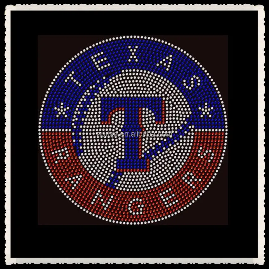Aprise-Texas Rangers di Baseball Squadra Sportiva Strass Hot Fix Ferro Sul Trasferimento