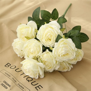 K-1090อุปทานระยะยาวจุด9สี10หัวช่อดอกไม้แต่งงานประดิษฐ์ดอกกุหลาบ - Product Image 3