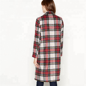 Winter <strong>Women</strong> Double Breasted Long Plaid <strong>Coat</strong> - Product Image 5