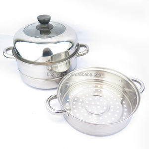 2-layer Stainless Steel Gas Food <strong>Steamer</strong> Pot Stuffed Bun <strong>Dim</strong> <strong>Sum</strong> <strong>Steamer</strong> - Product Image 1