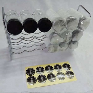18 công suất 3 tầng gia vị Jar với giá nhà bếp Countertop gia vị giá với lọ kim loại gia vị giá với lọ thủy tinh - Product Image 2