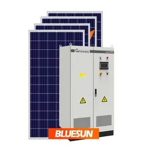 Bluesun güneş takip sistemi 30kw ızgara hibrid güneş ev sistemi 30kw çelik montaj kurulum çatı ve zemin üzerinde