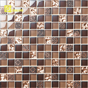 Mosaico de Cristal de Piedra de Colores Mezclados de 30x30 cm, Azulejos de Cerámica - Product Image 4