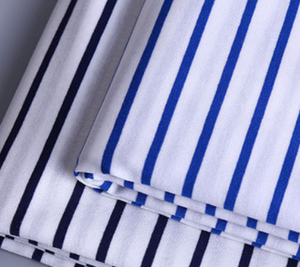 Factory supplier 100%cotton yarn dyed knitted single jersey stripe fabric for shirt