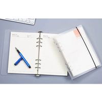 Business A5 PP Bìa Cứng Chống Thấm Nước Organizer Planner Bìa Trong Suốt 6 Vòng Binder Nhật Ký Trường Học Với Ban Nhạc Đàn Hồi Máy Tính Xách Tay