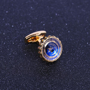Star Pattern Plated Gold <strong>Cufflinks</strong> Simple Custom Cuff Links - Product Image 3