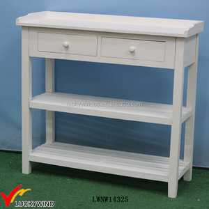<span class=keywords><strong>Table</strong></span> de <span class=keywords><strong>Console</strong></span> en bois blanc Antique, avec 2 tiroirs, 1 pièce - Product Image 6