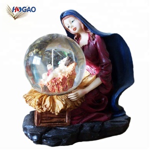 Trung Quốc Bán Buôn Polyresin Trang Trí Nội Thất OEM Quà Lưu Niệm Nativity Giá Rẻ Tôn Giáo Nước Globe - Product Image 6