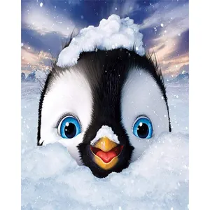 No Framed Diamond Painting Animal 30x40 cm Penguin Diy AB Drills Animal Canvas Painting Wall Art Rhinestones Picture