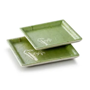 Cheap eco friendly reusable melamine bamboo plates