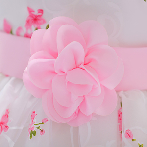 Abito da festa per neonata da 1-3 anni, <span class=keywords><strong>vestito</strong></span> estivo elegante per <span class=keywords><strong>bambina</strong></span>, abito a fiori in chiffon a tinta unita L1851XZ - Product Image 6