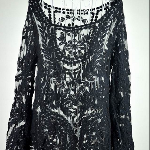 Fashion Hot Women Semi <strong>Sheer</strong> Embroidery Lace Crochet Tee Floral Shirt Top <strong>Blouse</strong> - Product Image 1