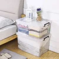 Angepasst farbe erhältlich transparent klar home großhandel kunststoff pp lagerung fall bin container box mit deckel
