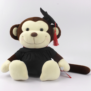 Peluche Regalo di Laurea, <span class=keywords><strong>Scimmia</strong></span> Seduta con Cappello da Dottore - Product Image 1