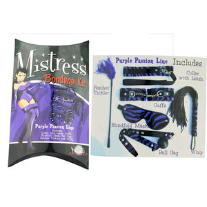Kits de Bondage Afrodisíacos Línea Pasión Púrpura, Juego de BDSM de Imitación de Cuero para Juegos de Rol, Collar y Correa Ajustables, Accesorios Fetichistas - Product Image 1