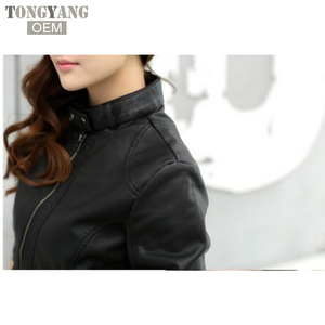TONGYANG 2018 moda nueva chaqueta de mujer moda europea chaqueta de cuero Pimkie limpieza solo PU cuero motocicleta Mujer - Product Image 5