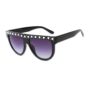 17032 Superhot di Lusso 2019 Occhiali Nuove Donne di Modo Piatto Nero Del Progettista Occhiali Da Sole Con Strass - Product Image 2