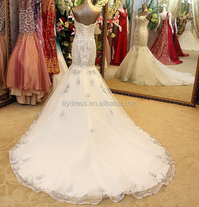 <strong>Mermaid</strong> <strong>Style</strong> Design Floor Length Custom Made Formal Bridal Gowns Design Crystal China HS362 Sweetheart Bling Wedding <strong>Dress</strong> - Product Image 4