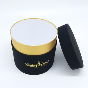 Boîte à chapeaux en velours, <span class=keywords><strong>ronde</strong></span> décorative, avec poignées, cylindre pour chapeaux, vente en gros - Product Image 1