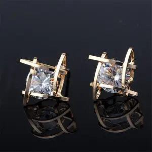 Fashion dubai gold heart shaped earring crystal beaded pendant stud earrings