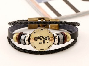 <span class=keywords><strong>Bracciale</strong></span> in lega di cuoio per gioielli 12 <span class=keywords><strong>segno</strong></span> <span class=keywords><strong>zodiacale</strong></span> ZU001